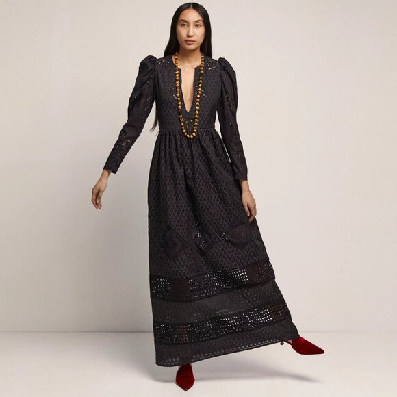Winifred Black Eyelet Dress - Picture 1 of 7